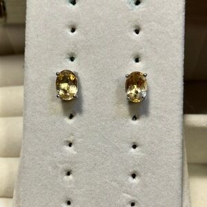 Yellow Sterling Silver Stud Earrings